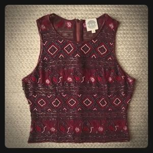 Vintage 90s hand-Beaded Crop Top